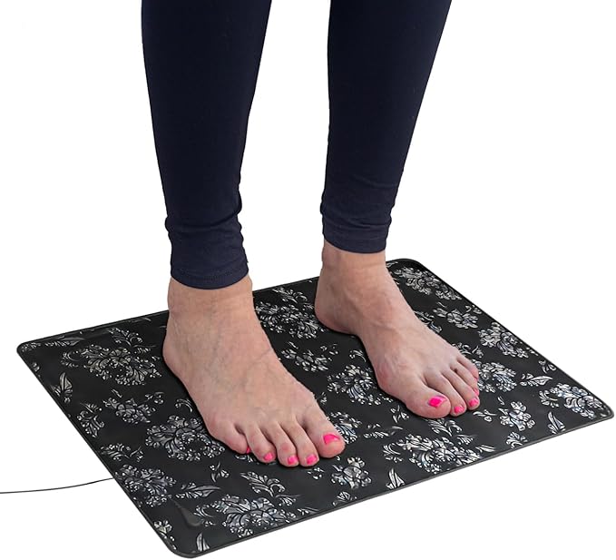 Grounding Mat for Feet, 11.8x23.6in Grounding Pad Earth Mat with 15ft Cord for Better Sleep