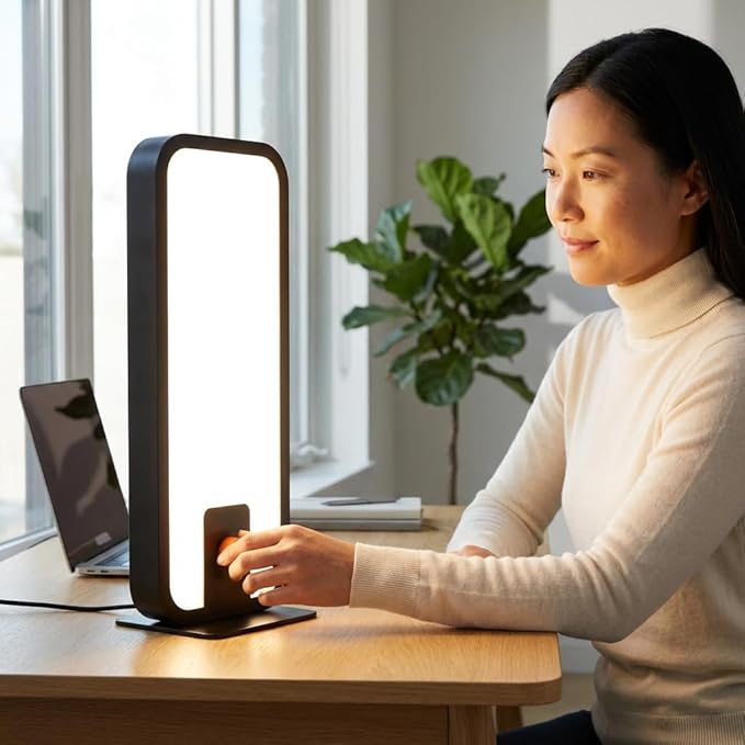 Circadian Optics Langham Clinical Grade Light Therapy Desk Lamp | 10,000 Lux at 12" | As Seen On Shark Tank | 10X Power & Brightness | Large 6" X 17" Light Panel | Improves Mood, Focus, & Sleep