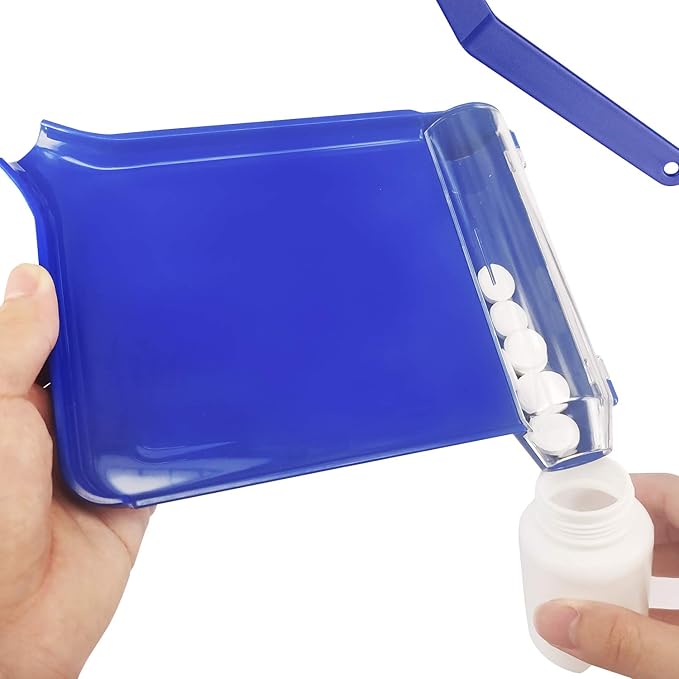 Medarchitect Left Hand Pill Counter Tray with Spatula (Blue)