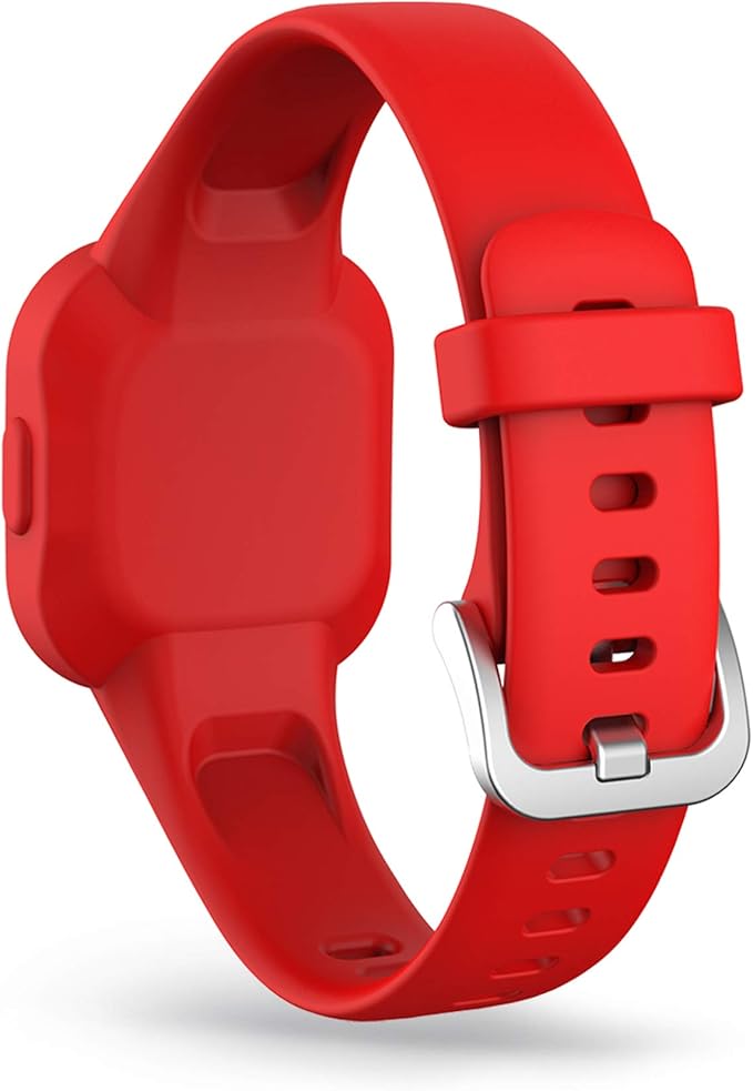 FitTurn Band Compatible with Garmin vivofit jr. 3 Bands Kids Replacement Accessory Soft Silicone Band 130-175mm Size for vivofit jr 3 Fitness Tracker Ages 4+ for Kids Wristbands (Red)
