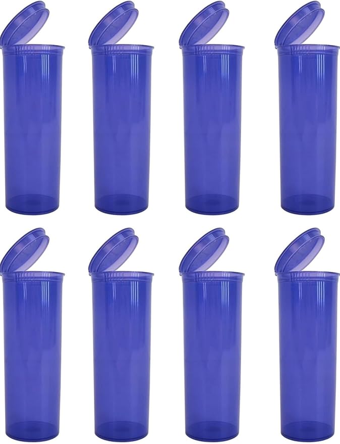 100Pcs Empty Pill Bottles with Caps, 13 Dram Empty Prescription Vial, Waterproof Airtight Joint Pill Bottles with Pop Top Caps, Medicine Container for Pill, Crafts, Candy, Supplements (Purple)