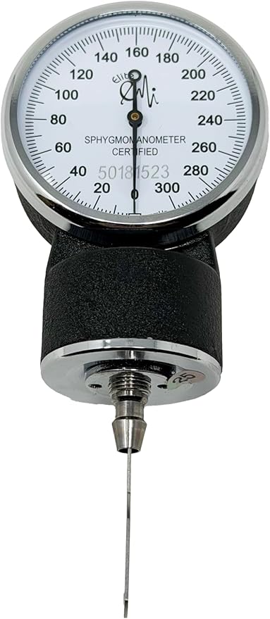 EMI Black Deluxe Professional Aneroid Sphygmomanometer with Self Calibration Key Manual Blood Pressure Monitor Set with Adult Cuff and Carrying Case