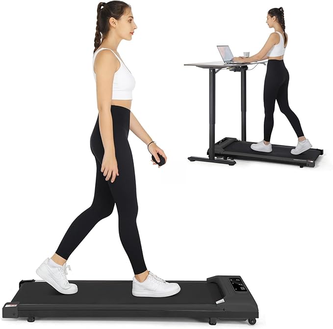 ANCHEER Walking Pads, 2 in 1 Under Desk Treadmill 2.5HP Compact Running Machine with Remote Control, 300lbs Weight Capacity for Home/Gym/Office,Ultra-Quiet, Installation-Free