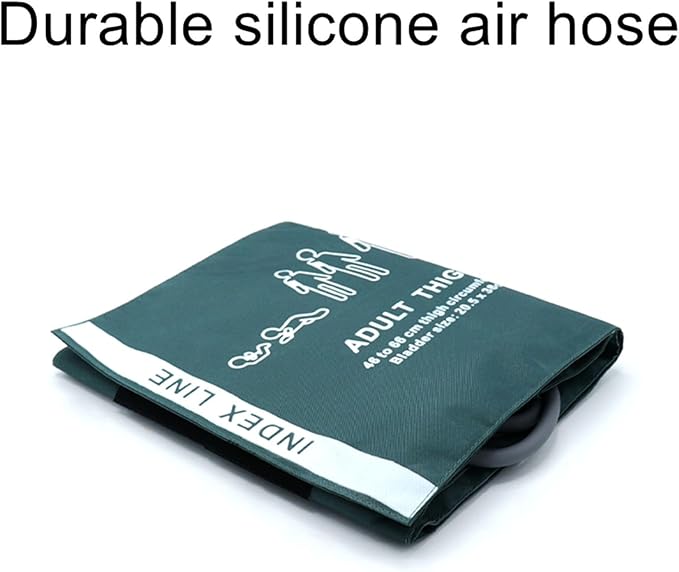 NIBP Cuff with BP18 Connectors for Adult Thigh, 46-66 cm Reusable Dual Tube Nylon Replacement BP Cuff with Inner Airbag for Blood Pressure Monitor Machine