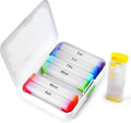 Weekly Pill Organizer 2 Times a Day, Large Travel Pill Box 7 Day, Am Pm Twice Daily Pill Case with Rotatable Handle, Week Pill Holder Container for Vitamin Medicine Supplement Fish Oil (White Colour)