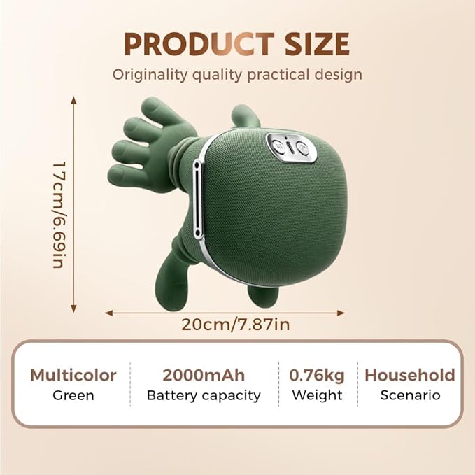 Bionic Hand Heated Neck Massager, Portable Shiatsu Shoulder and Back Massager, 3-Speed Adjustable Rechargeable Massage Master Relief Pain and Muscle Relax for Home, Office and Travel