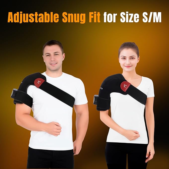Comfytemp Cordless Shoulder Heating Pad for Rotator Cuff Soothing Comfort, Electric Heated Shoulder Brace Wrap App Control Wireless, Gifts for Mom Dad, 9 Heat 10-30 Timers (No Massage S/M)