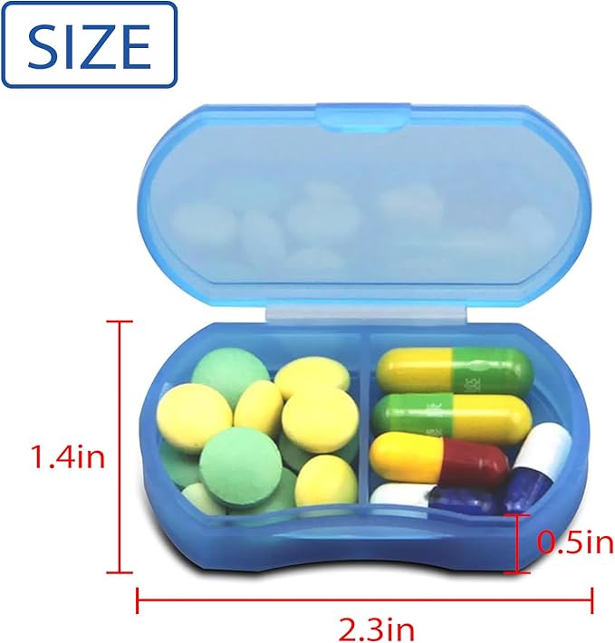 12PCS Pill Case Organizer Pocket Small Pill Holder, Daily AM & PM containers, Medicine Holder, Ideal for Medication, Vitamin, Supplement, Perfect for Travel, Ideal for Purse