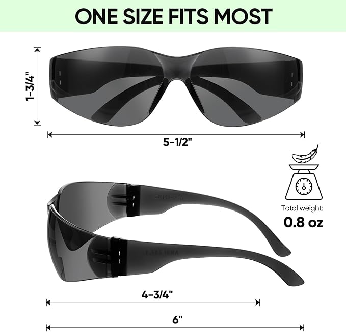 TICONN Clear Safety Glasses for Men and Women, Safety Goggles with Scratch Impact Resistant Meets ANSI Z87.1 Standard
