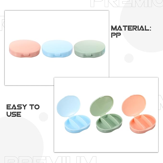 3pcs Travel Organizer Compact Portable Medicine and Vitamin Container Material Sealed Design for Storage for Travel Office and Outdoor Use