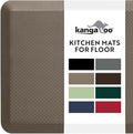 KANGAROO Thick Ergonomic Anti Fatigue Mats for Kitchen Floor, 58x20, Cushioned Standing Office Desk Mat, Waterproof Scratch Resistant Topside, Supportive All Day Comfort Padded Foam Rugs, Cappuccino