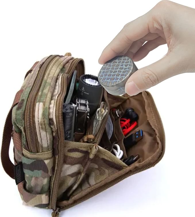 Titanium Waterproof Pill Case EDC Urgency Capsule Case Pocket Metal Box Camping Tiny Case, Blue
