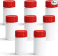 DEMORA Pill Bottle Empty with Child Resistant Cap, Wide Mouth Travel Small Pill Bottle Plastic Medicine Containiers Medicine Organizers for Medications Capsules (3.4 oz, 8 Pcs)