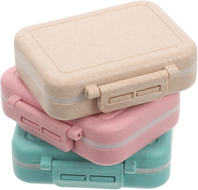 Small Pill Organizer Box 3Pcs Travel Pocket Removable 3 Compartments Portable Daily Mini Pill Case Holder for Purse Fish Oil