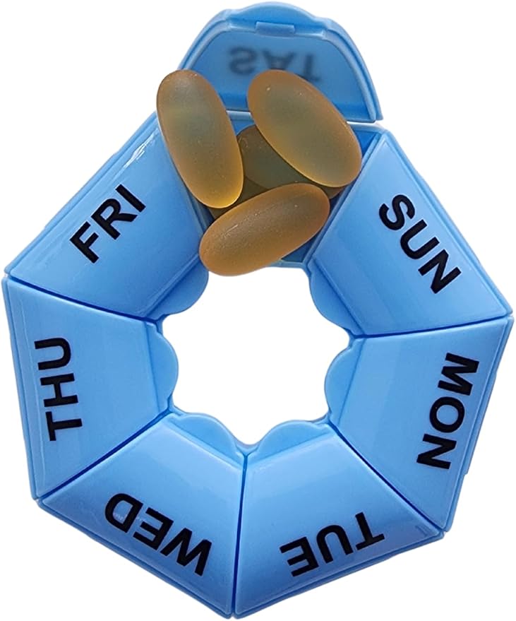 Pill Organizer Weekly 7 Day | Planner Pill Dispenser | Pills Vitamin Case | Container for Medicine Pills | Medicine Organizer | Pill Box Case | Pill Case Vitamin Planner | Pill Box 7 Day 2 Pack