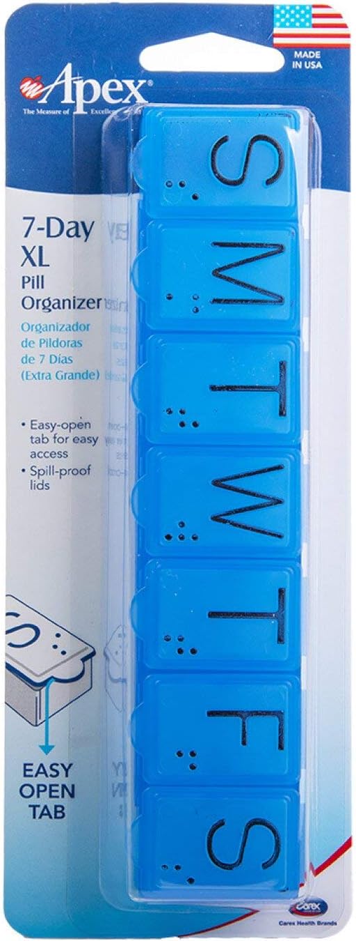 Apex 7-Day Pill Organizer X-Large 1 Each (Pack of 6)