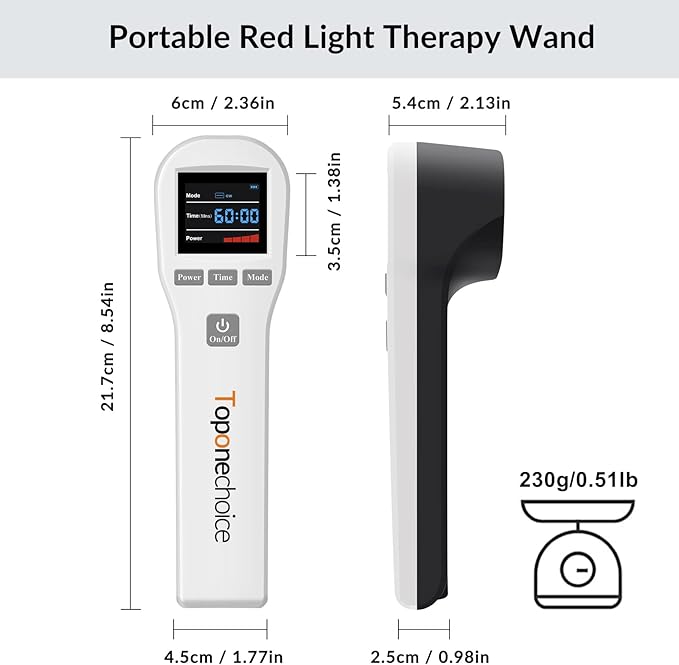 Red Light Therapy Device, 4x808nm+16x650nm, Infrared Red Light Therapy for Body Pain Relief, Knee Feet Back Leg Muscle Relax, Red Light Therapy Machine for Human Body and Pets Dogs Horses