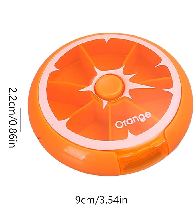 Weekly Pill Dispenser - Portable Round Pill Storage Box, Weekly Pill Case, Fruit-Shaped Design Storage Supplies for, Candy, Pills, and Other Items