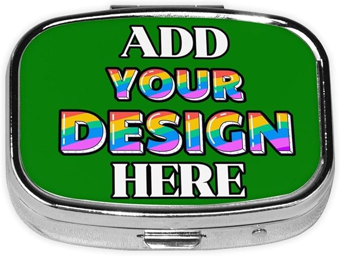 Custom Travel Medicine Organizer, Medicine Pill Box Case Container Travel Pill Holder Vitamin for Purse Med Wallet Portable Mini Pastillero Square, Green, Customized Gifts
