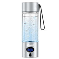 Hydrogen Water Bottle - 5000 PPB in 8 Minutes, Cyclic Mode for 8 Hours, Self Clean, Aluminum & Glass, for Travel Sports Office Home, Gift for Father Mom Family Friends Clients(Silver, 12Oz)