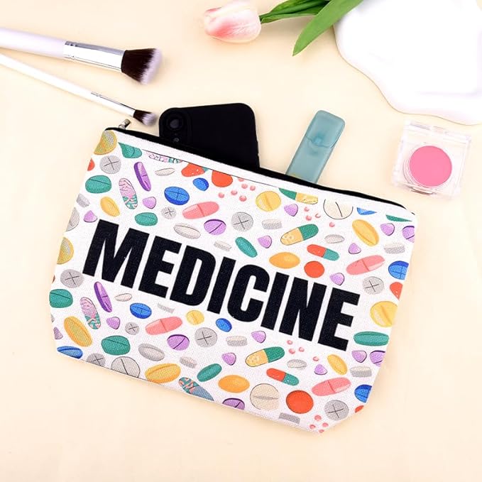 Travel Medicine Pouch Portable Small Pill Box Set First Aid Medication Organizer Bag Pharmacy Doctor Nurse Gift Bag for Hospital Patient Woman Men Pharmacist Accessories for Work Travel Medical Pouch