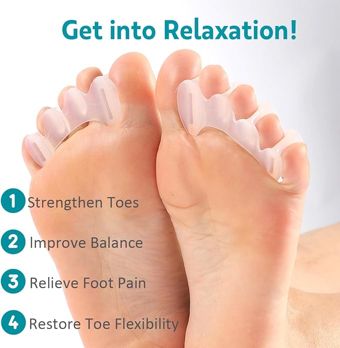 2 Pairs Toe Spacers Bunion Corrector for Women/Men, Foot Alignment - Spreaders for Bunions, Hallux Valgus, Support Foot Fitness and Balance
