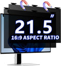 [2 Pack 21.5 Inch Hanging Magnetic Computer Privacy Screen for 16:9 Widescreen Monitor, Eye Protection Anti Glare Blue Light Filter, Removable Reusable 21.5in Anti Spy Security Protector Film