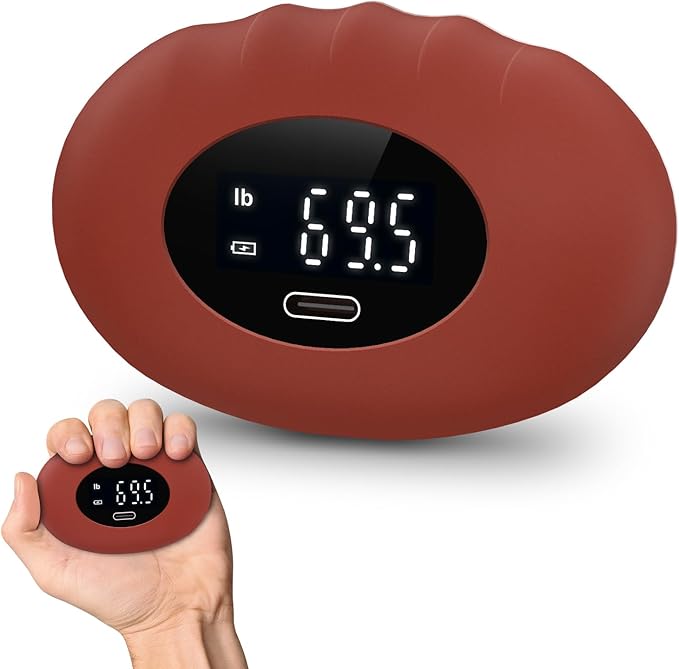 AMIR Hand Grip Strength Tester Trainer, Upgraded Rechargeable Electronic Hand Dynamometer up 395 Lbs (180kg) Forearm - Gripper-Finger Grip Strengthener Exerciser, Stress Balls for Sport Home