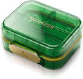 Portable Travel Pill Organizer with 7 Compartments - Perfect Weekly Pill Case Waterproof Pill Box for Daily Vitamins and Medicine, Small Pill Container for Pocket Purse (Green)