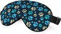 Dog Footprint Sleep Mask Eye Mask Dog Paws Cute Footstep Animal Blue Green Yellow Sleep Mask Light Blocking Adjustable Smooth Soft Eye Masks for Women Deep Rest Travel