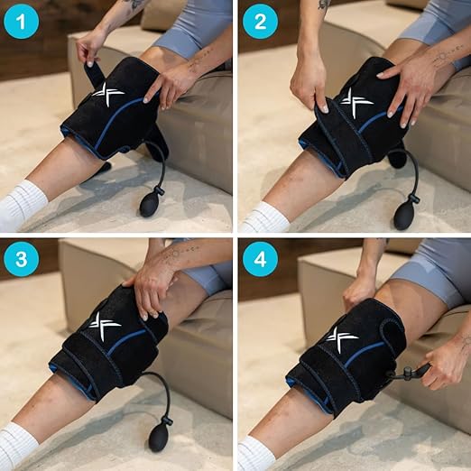 Ice Knee Wrap with Cold Compression - Adjustable Knee Ice Pack Brace with Hot & Cold Gel Therapy - Support for Pain Relief, Surgery Recovery, Arthritis & Sports Injuries