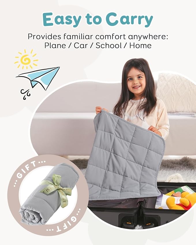 Topblan Weighted Blanket 2 lb, 19" x 21" Weighted Lap Pad, Breathable Microfiber, Premium Glass Bead for Calming, Washable, Grey