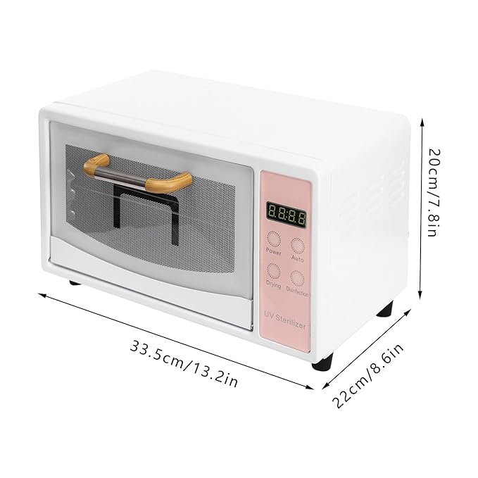 Sterilizer for Esthetician, 10L Large Capacity Sterilizer for Nail Tools, UV Light Nail Tools Cleaning Machine, Cleaning Cabinet for Home Use, Barbers, Beauty Salons, and Spas, 110V 160W (Pink)