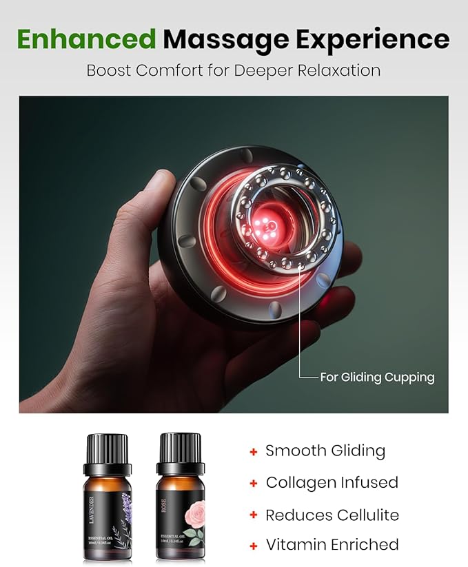 [4 Pack] 5-in-1 Smart Dynamic Cupping Set, Electric Cupping Device with Red Light, Heated Cupping Massager with 12-Level Suction & Heat, Cupping Machine for Pain Relief, Muscle Soreness, Knots, Aches