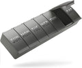 Barhon Pill Organizer Large, Weekly Medicine Pill Organizers, 7 Day Pills Box Case Travel for Big Vitamin Supplements Fish Oil, Gray