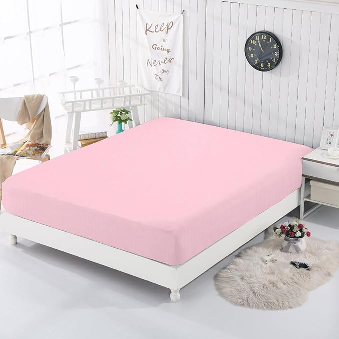 Grounding Sheets King Size, Earthing Fitted Sheets, 95% Cotton 5% Pure Silver Fiber, Grounded Sheets with Grounding Cord, Conductive Earthing Bed Sheet Grounding Cover for Better Sleep (Pink, King)