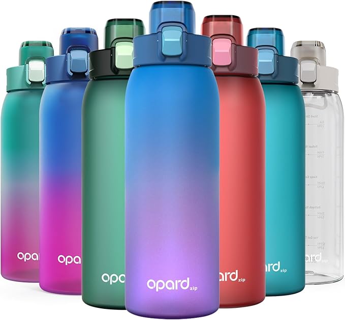 Opard 30oz/32oz Sports Water Bottle with Leak Proof Flip Top Lid BPA Free Tritan Reusable Plastic for Gym and Outdoor, Travel Water Bottle