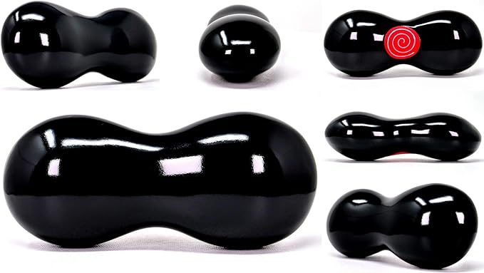 Blissful (Midnight Black)(Set of 2) Synergy Stone - Contoured Hot Stone Massage Tools Deep Heat for Muscle Tension Relief Relaxing and Therapeutic Ultra-Smooth for on Skin with Oil or Over Clothes