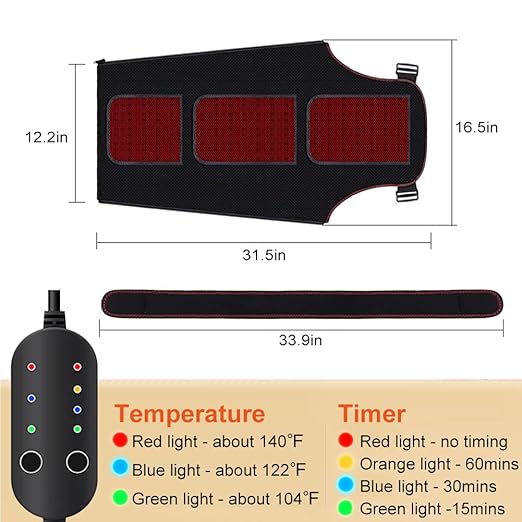 Shoulder Arm Hand Heating Pad for Pain Relief, Ultra Long Heated Wrist Wrap Heated Elbow Brace Hand Warmer for Tendonitis, Arthritis, Sports Injury Recovery, 3 Temperature Settings & Timer