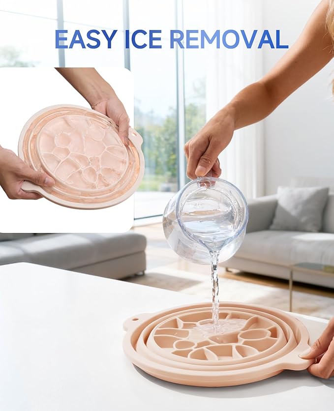 Face Bowl for Ice with Built-in Ice Tray – Collapsible Silicone Facial Ice Bath Bowl for Cold Plunge Therapy, Skin Tightening & Acne Relief – Portable Spa Tool for Home & Travel (White)