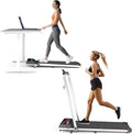 Treadmill with Handles, 2.5HP Walking Pad Treadmills with Handle Bar, Under Desk Treadmill with Remote Control LED Display, Electric Treadmills for Home Small, 270LBS Capacity