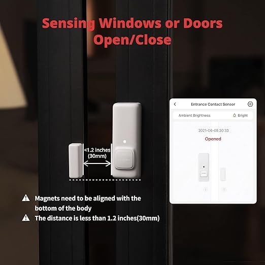 SwitchBot Door Alarm Contact Sensor - Smart Home Security Wireless Window Alarm and Door Sensor, Add SwitchBot Hub to Make it Compatible with Alexa