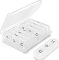 PULIV Weekly Pill Organizer 3 Times a Day, Portable Travel Pill Box 7 Day with Large Pill Containers, Light-Proof Pill Case for Vitamins, Medication, Supplements and Fish Oils (White)