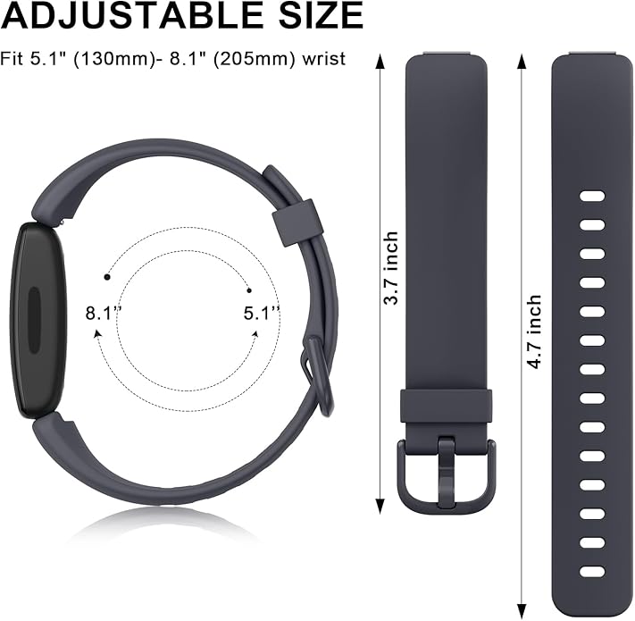 4 Pack Bands Compatible with Fitbit Inspire 2 Bands for Women Men, Adjustable Replacement Sport Wristbands Straps for Fitbit Inspire 2 / Ace 3