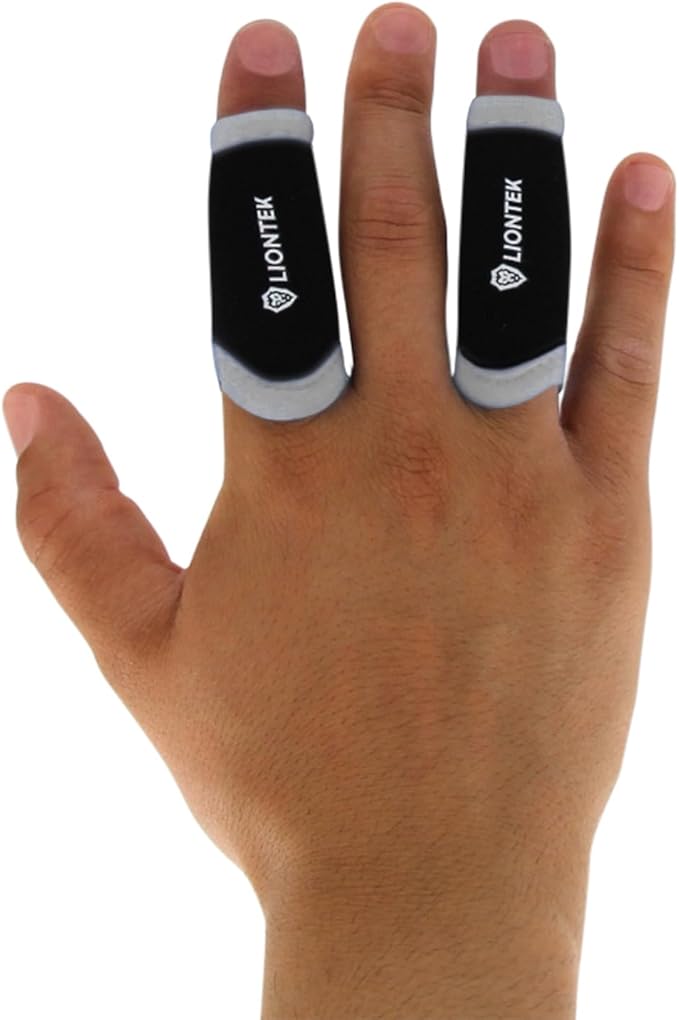 LIONTEK Single Finger Sleeve Pair - Sports Compression Finger Sleeve for BJJ, MMA, Basketball, Weight Lifting, and More