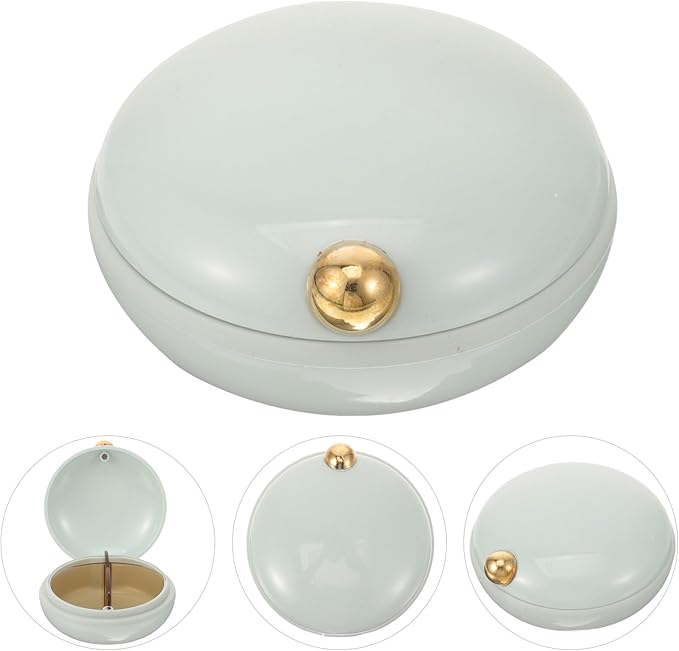 Garneck Portable Sealed Pill Packaging Box 4 Compartments Small Round Organizer Medicine Holder for Travel