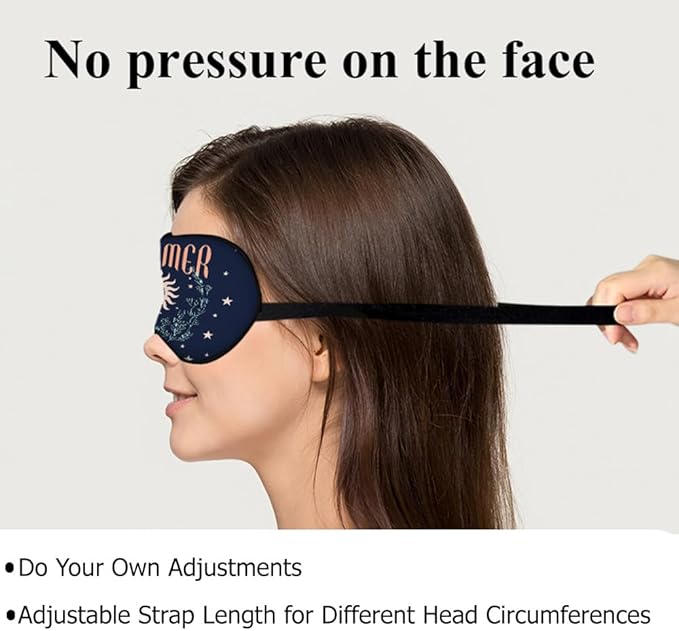 Dreamer Silk Sleep Mask with Adjustable Strap for Travel, Nap, Shift Work, Office - Dark Blue