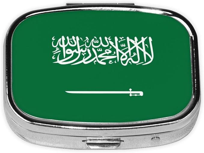 Pill organizer - compact stylish and beautiful, lightweight and easy to carry - very suitable for travel and daily use - Flag of Saudi Arabia