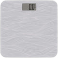 Escali Digital Glass Bath Scale for Body Weight, Bathroom Body Scale, High Capacity of 400 lb, Battery Included, Grey Waves