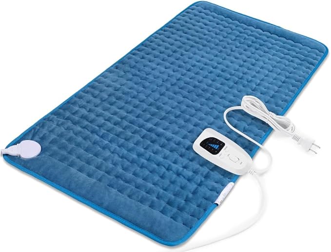 Deepsoon Heating Pad,Electric Heating Pads for Back,Neck,Abdomen,Moist Heating Pad for Shoulder,Knee,Arms,Legs,Dry/Moist Heat & Auto Shut Off,Christmas Gifts for Men and Women,Blue,33x17 Inch